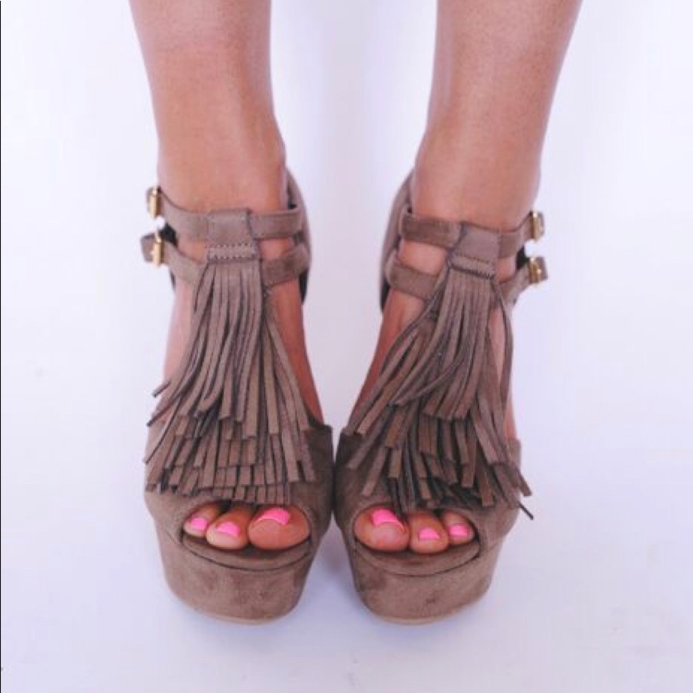 Dottie Couture Fringe Wedges